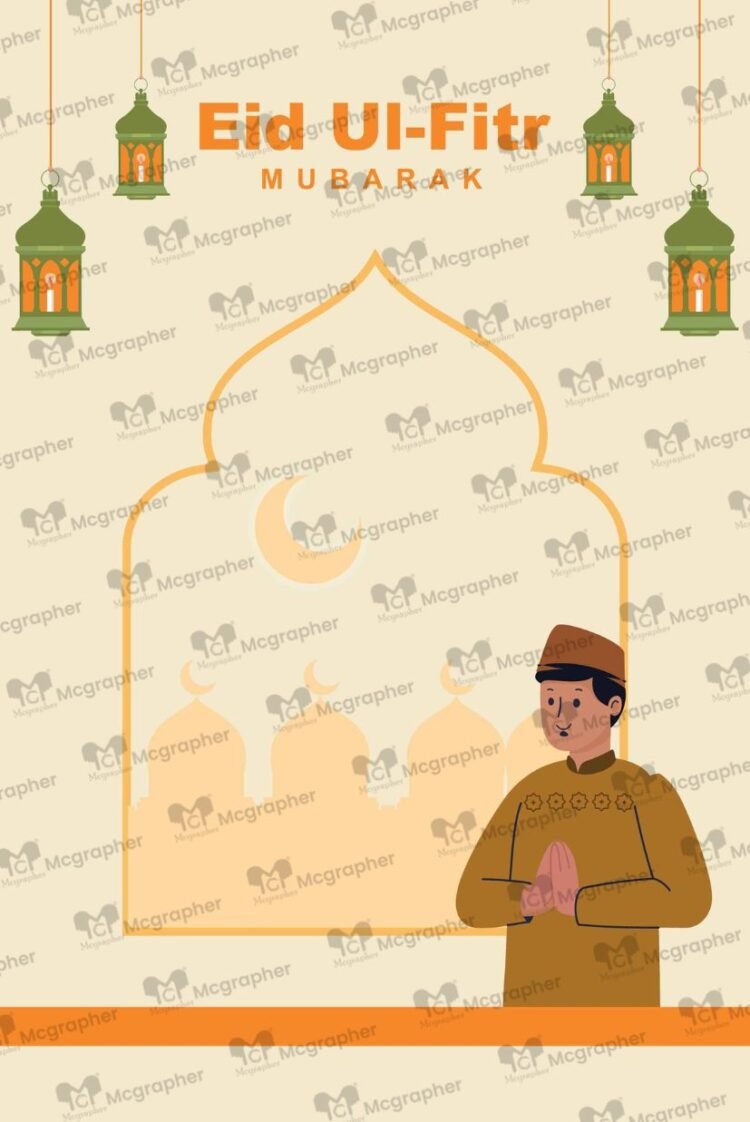 Eid-ul-Fitr islamic joyfull Festival Illustrations