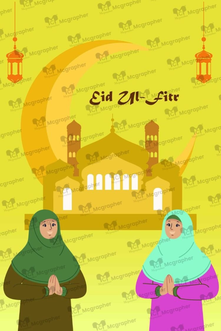 Eid-ul-Fitr joyfull islamic Festival Illustrations