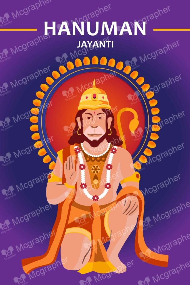 Hanuman Jayanti festival vectors Illustration