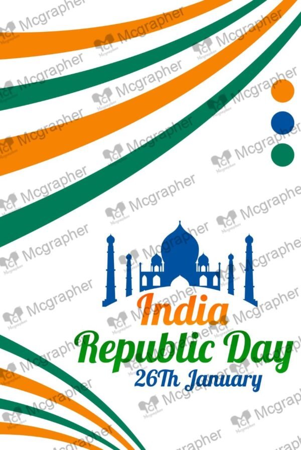 Republic Day Indian tiraga Flag Illustration