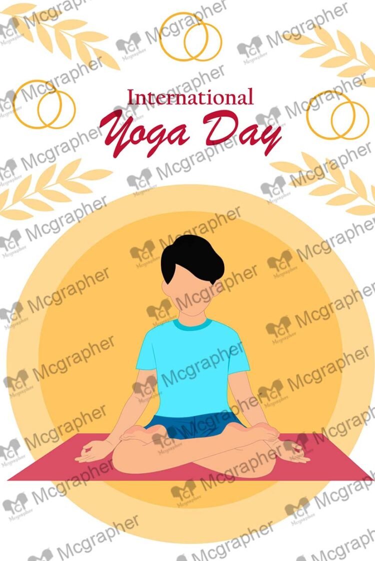 International Yoga Day Mindful Living Illustration