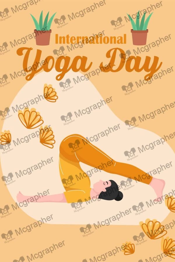 International Yoga Day Peaceful Mind Illustration