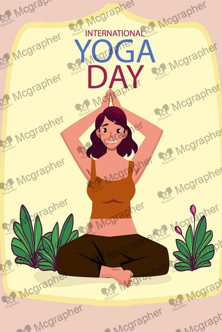 International Yoga Day Healthy Living Illustration