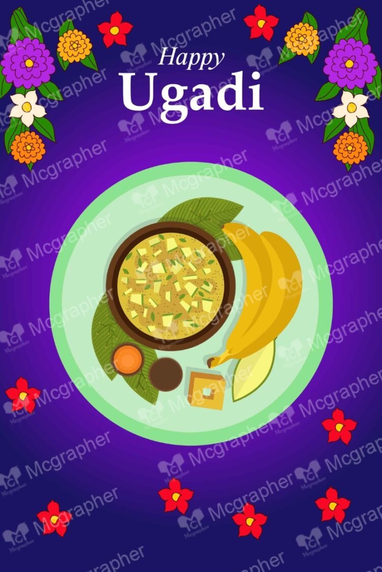 Happy Ugadi Festival Creative Illustration