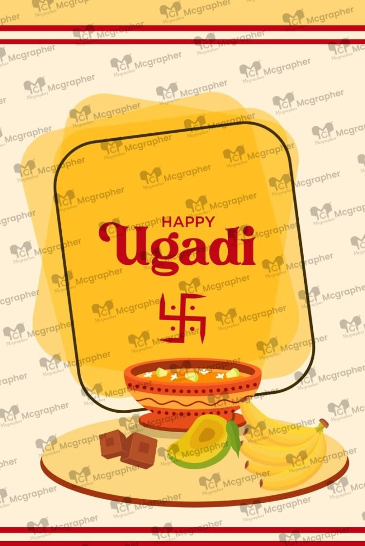 Ugadi Indian Festival Creative Illustration
