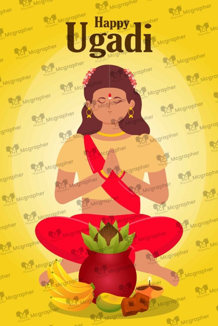 Ugadi Festival vector artwork Illustration