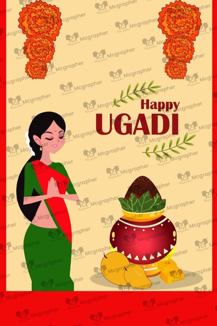 Happy Ugadi Festival vectors Illustration