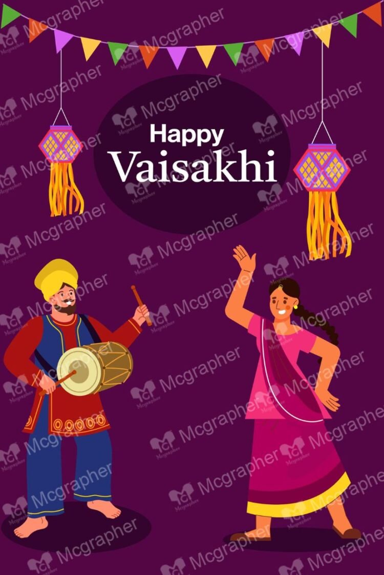 Vaisakhi festival Punjabi artwork Illustrations