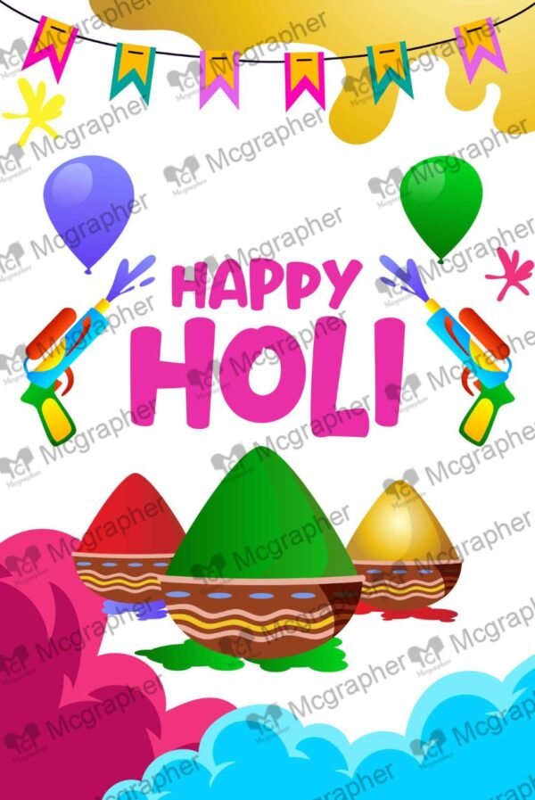 Holi Vibrant colors festival Illustration