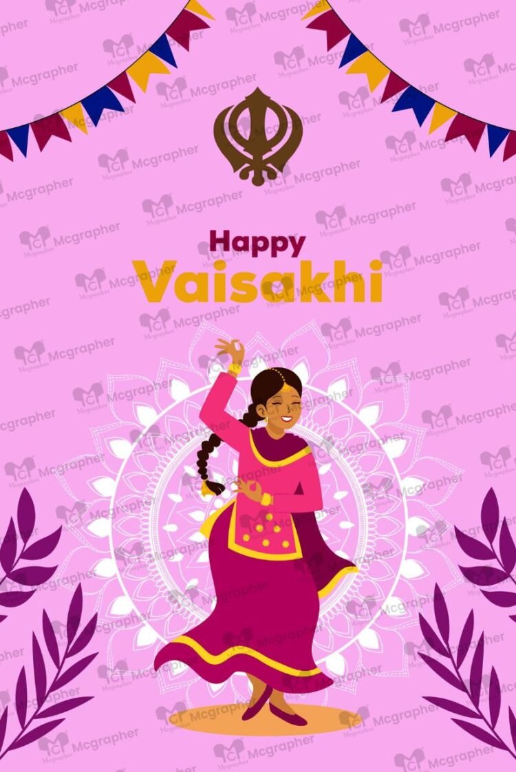 Vaisakhi festival Punjabi digital Illustrations