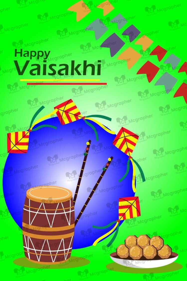 Vaisakhi harvest festival digital Illustrations