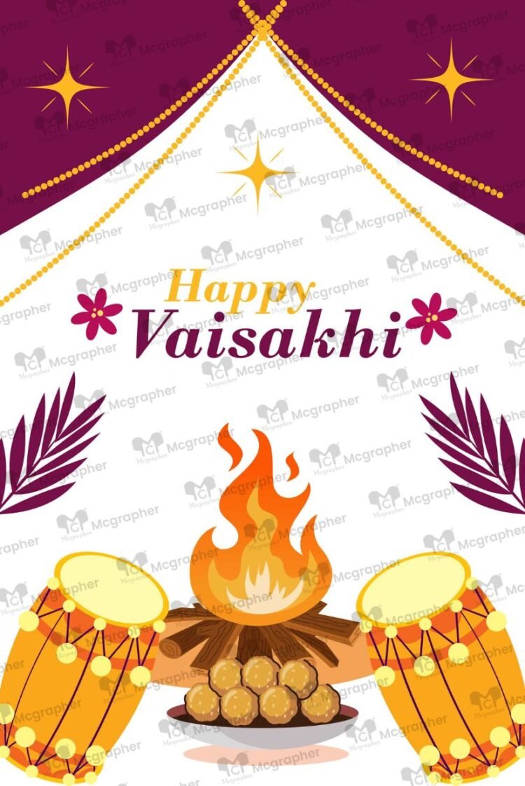 Vaisakhi harvest festival art Illustrations