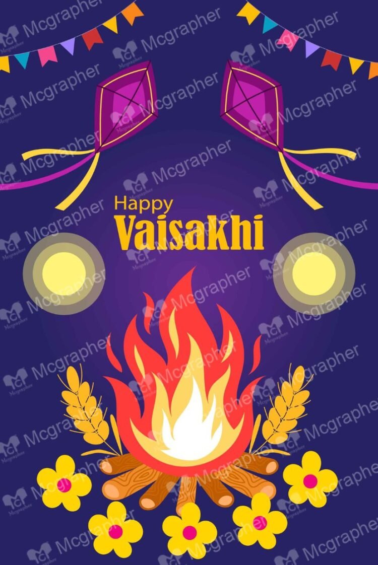 Vaisakhi festival Punjabi folk dance Illustrations