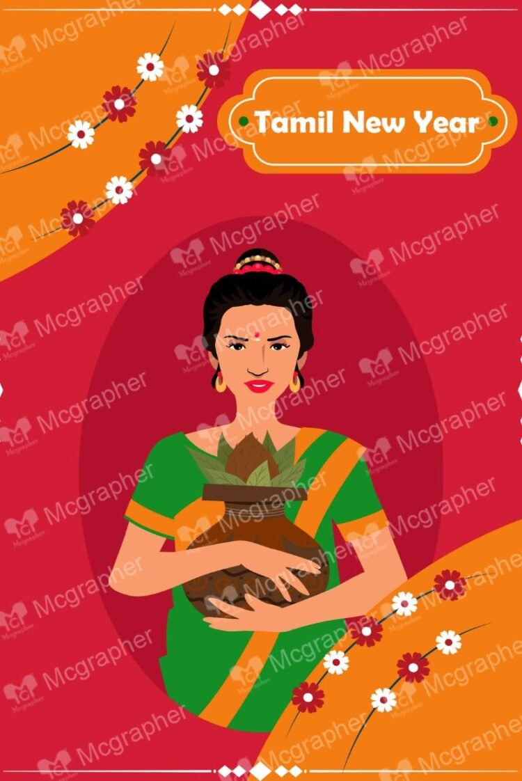 Tamil new year puthandu festival Illustration