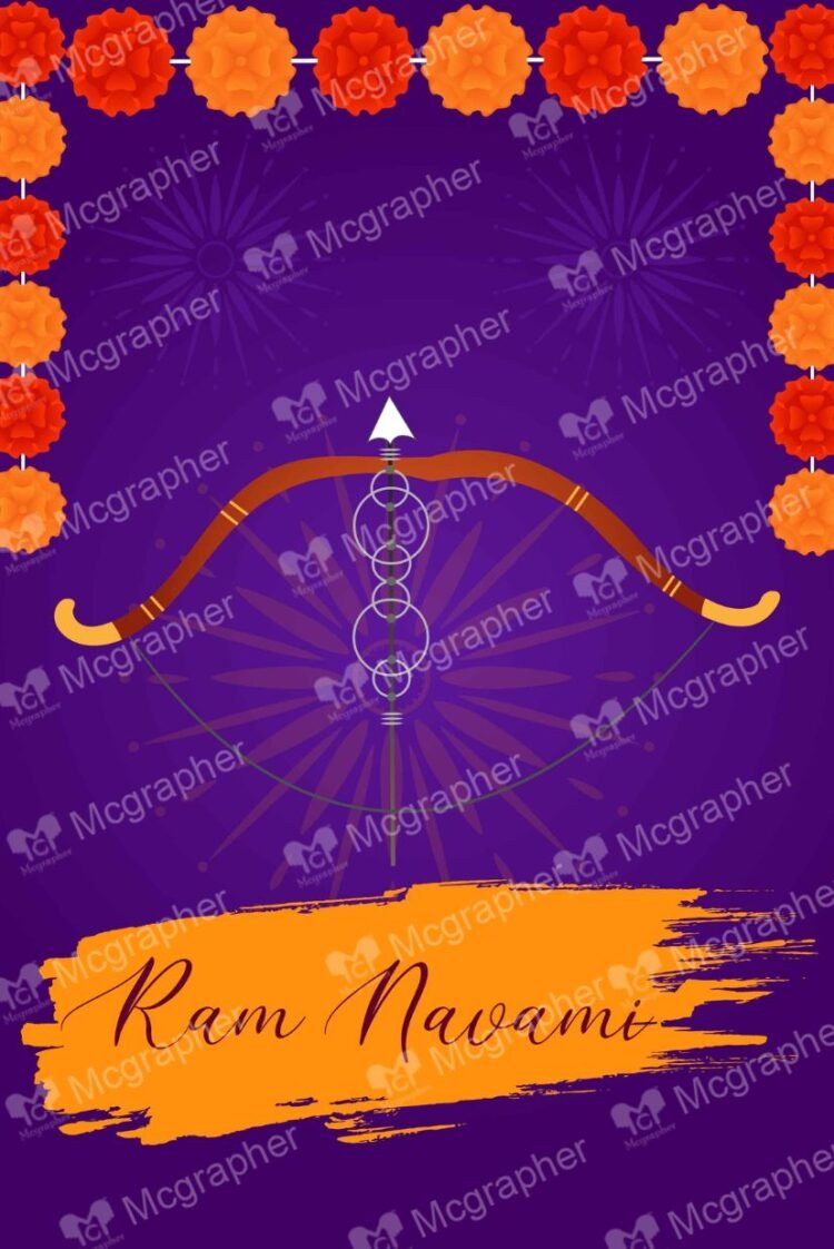 Ram Navami Ayodhya vector art Illustration