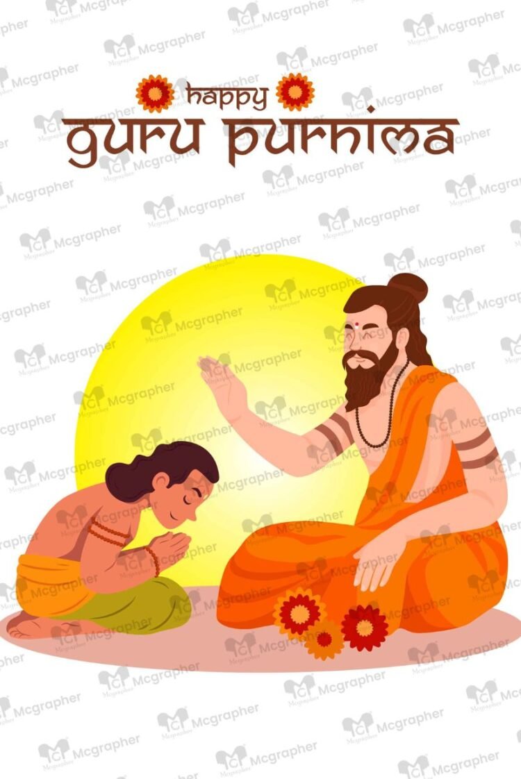 Happy guru purnima spiritual art Illustration