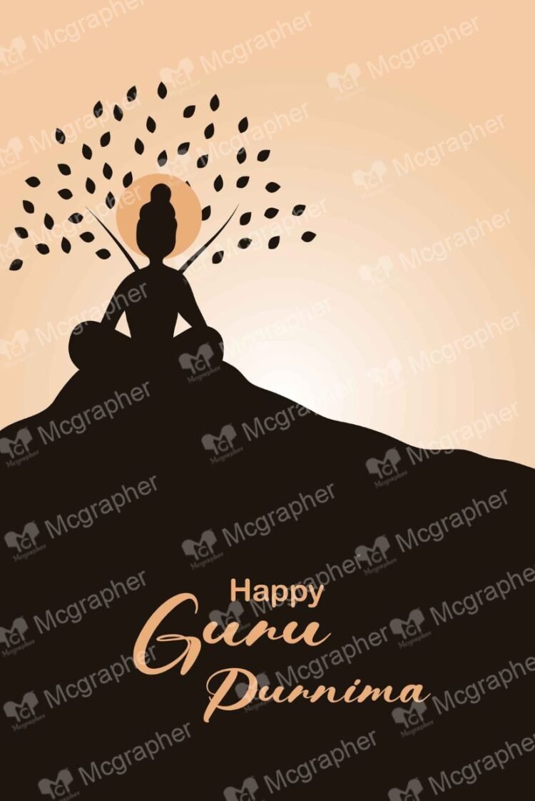 Happy guru purnima spiritual artwork Illustration