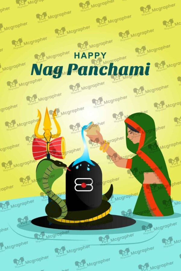 Happy Nag Panchami Indian hindu Illustration