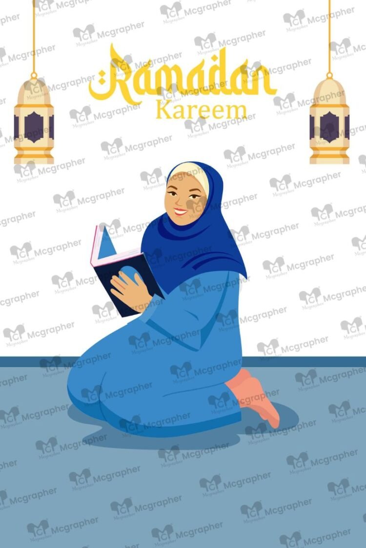 Ramadan Kareem Mubarak iftar Illustration