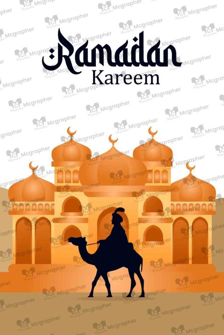 Happy Ramadan Muslim digital art Illustration