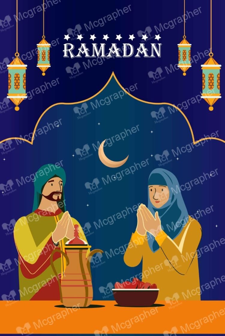 Happy Ramadan kareem Islamic Illustration