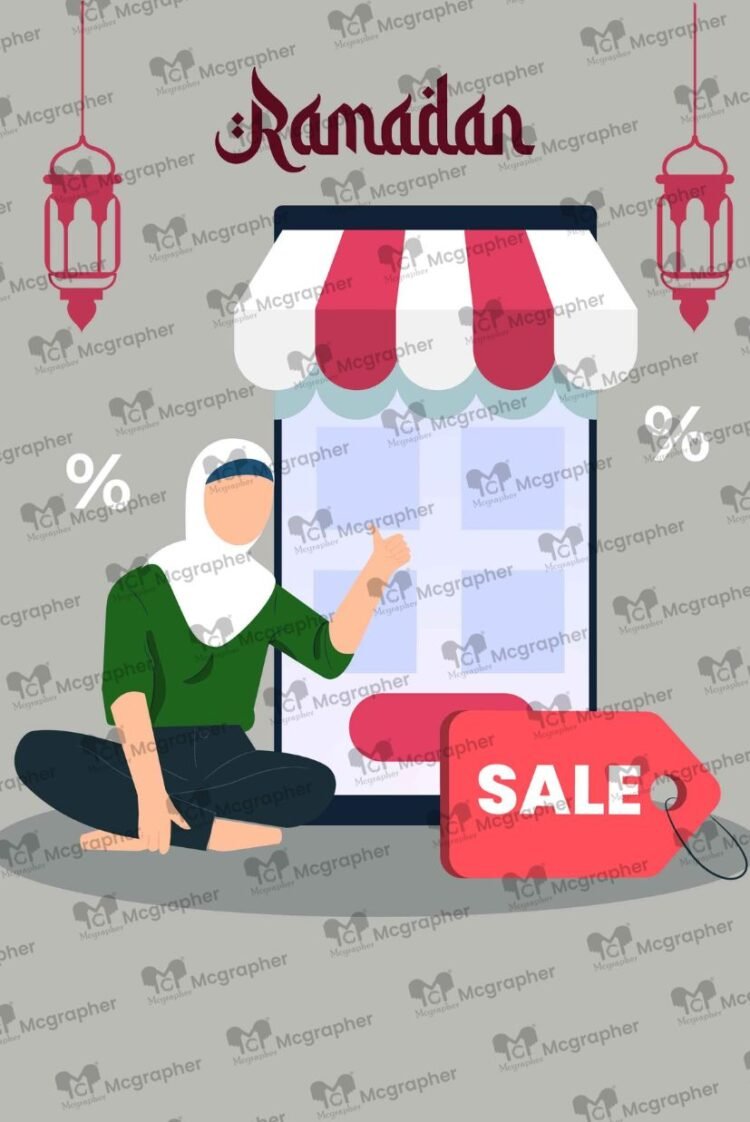 Ramadan Great Sale Discount Illustration