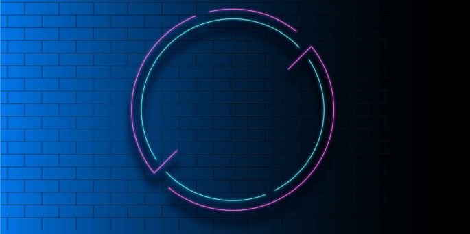 Dark Blue neon Design with circle