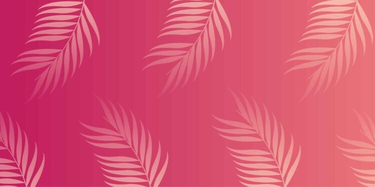 Pink Background with leaves