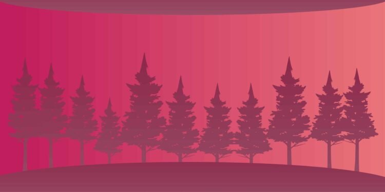 Pink Background with trees