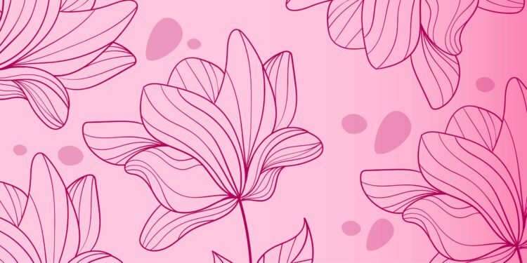 Pink Background with floral designs