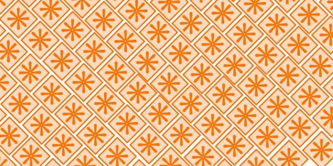 Orange background with floral design