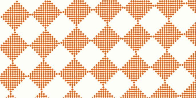 Orange background with square check