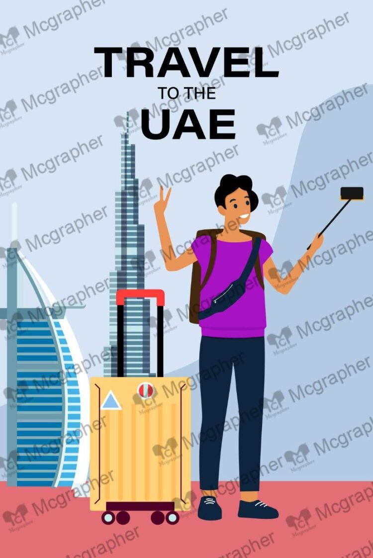 Travel to UAE luxury travel Illustration