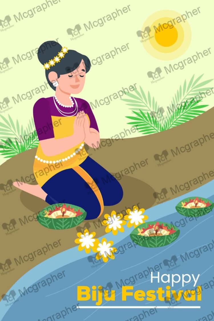 Biju Festival vector art Illustration