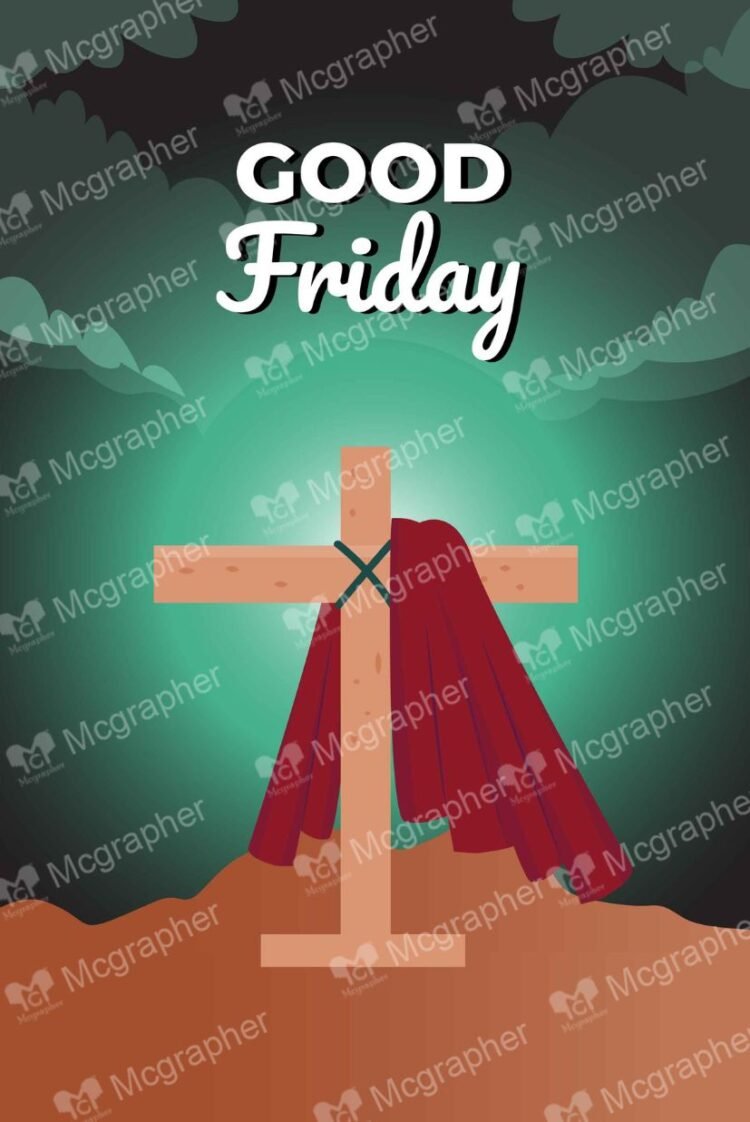 Good friday christian cross vector Illustration