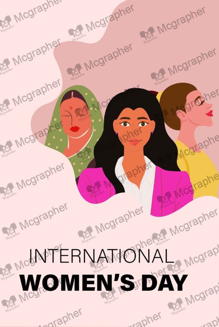 International women's Day Girl right Illustration