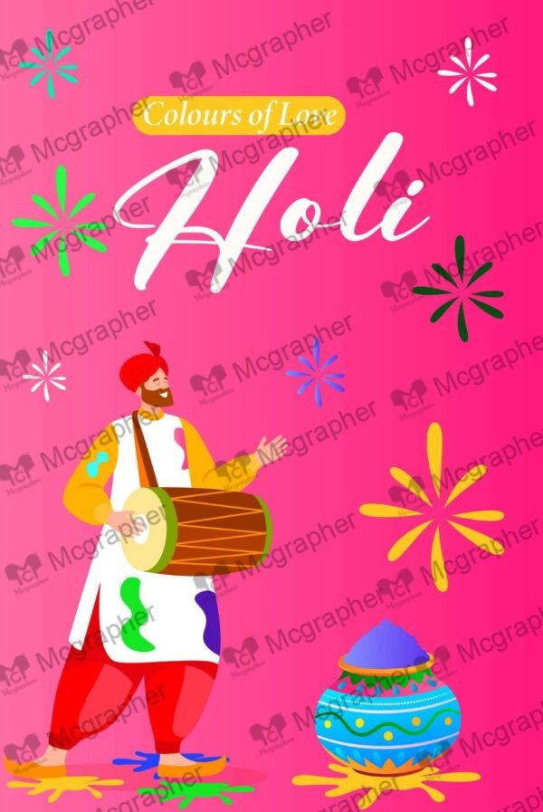 Happy Holi Festival colorful splash Illustration