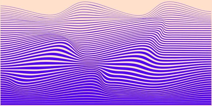 Colorful background with illusionary sea waves