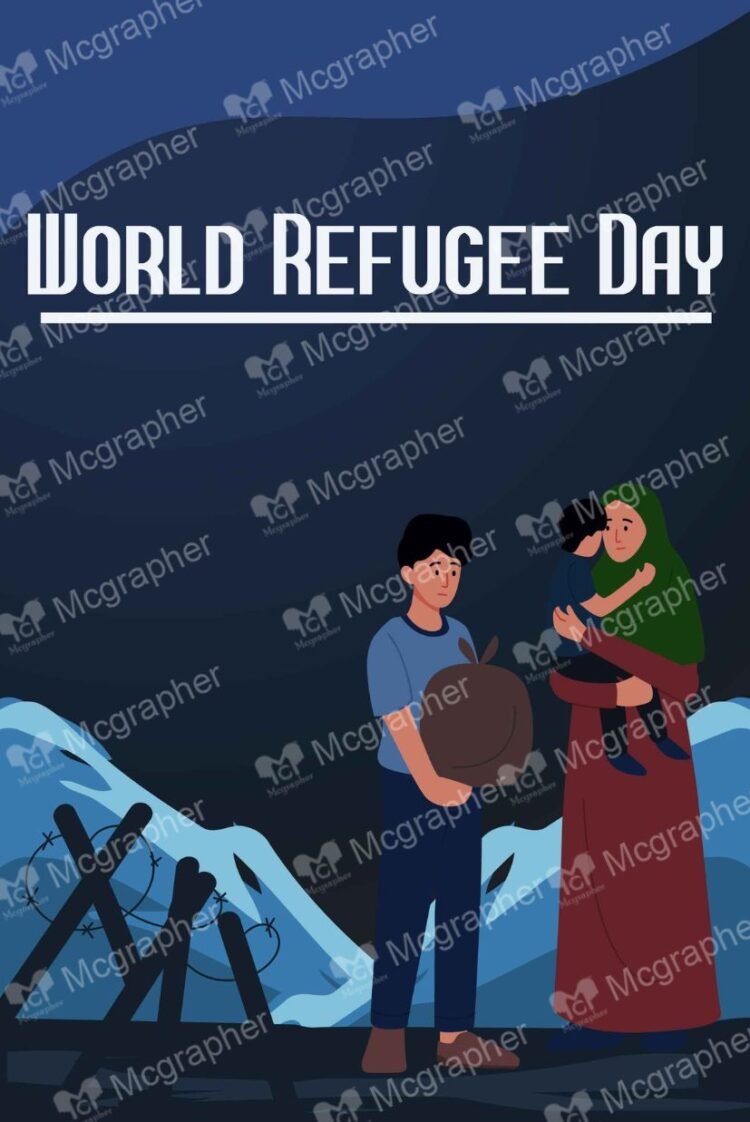 World Refugee awareness vector Illustration