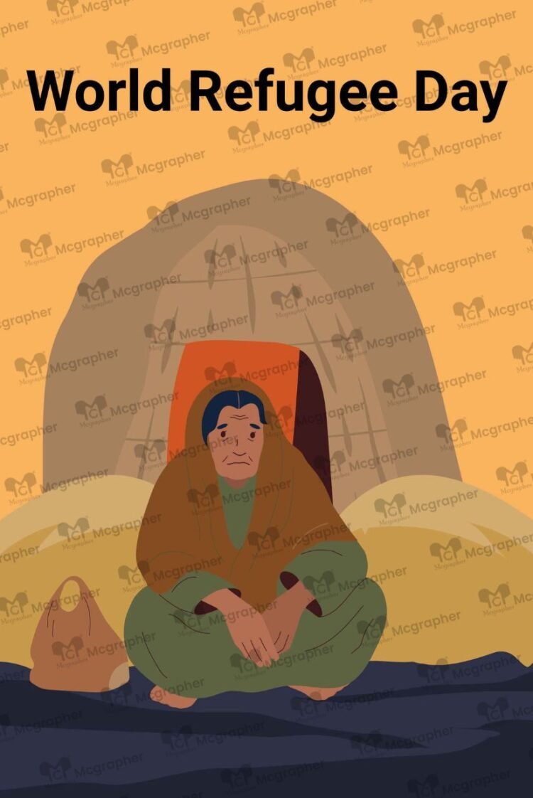 World Refugee protection vector Illustration