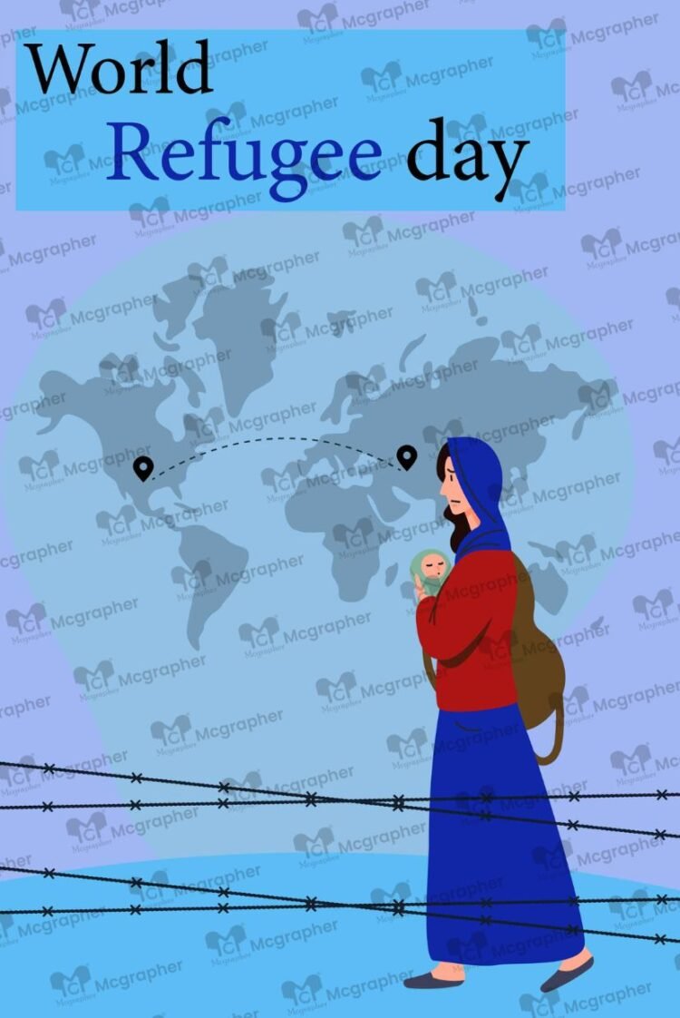 World Refugee shelter vector Illustration