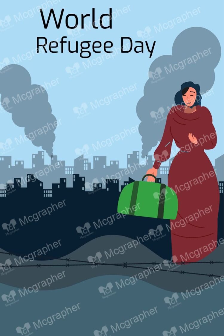 World Refugee empowerment vector Illustration