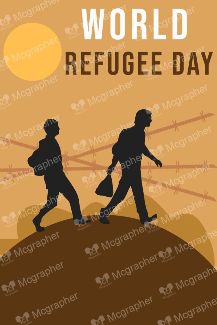 World Refugee resilience vector Illustration