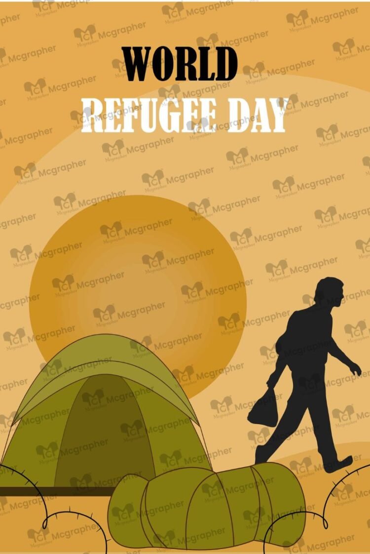 World Refugee Day solidarity vector Illustration