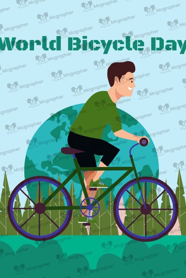 World Bicycle Day Bike Ride Illustration