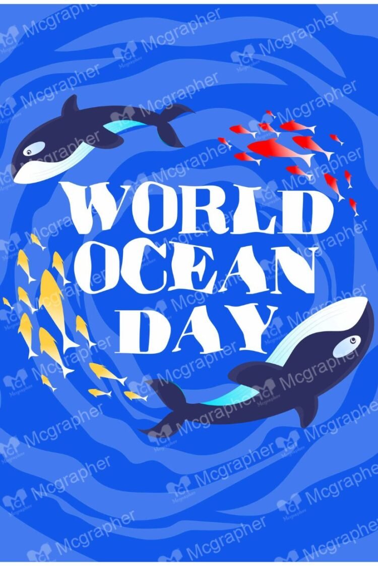 World Ocean Day Stop Pollution Illustration