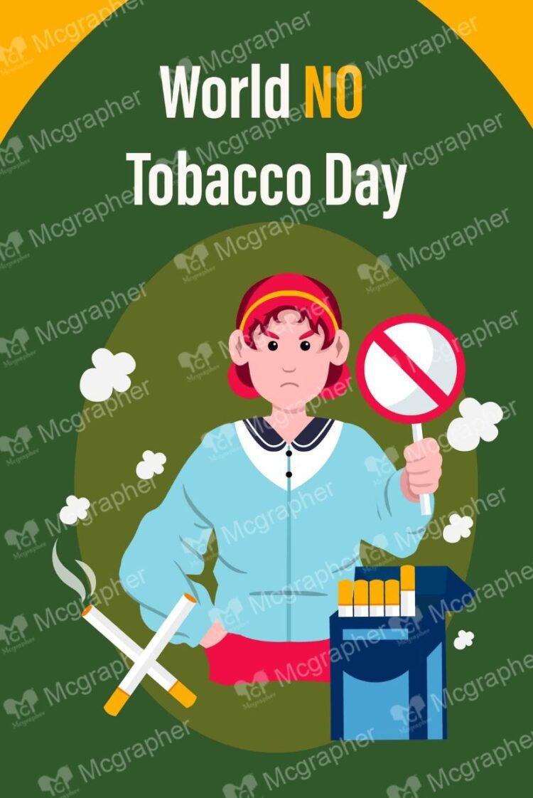 World Tobacco day ban cigarette vector Illustration