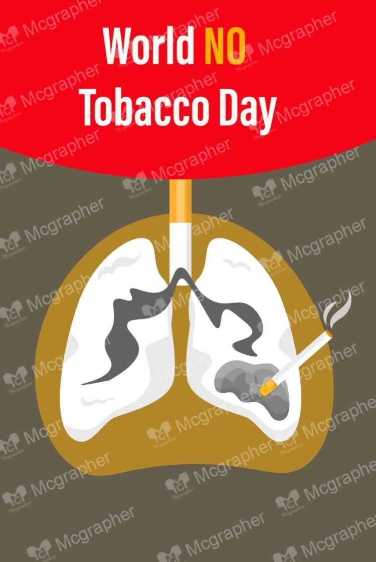 World Tobacco day Damage lungs Illustration
