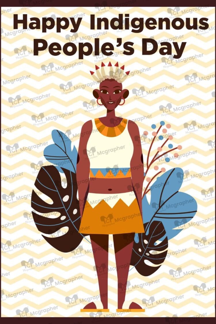 Happy Indigenous Peoples Day man Illustration