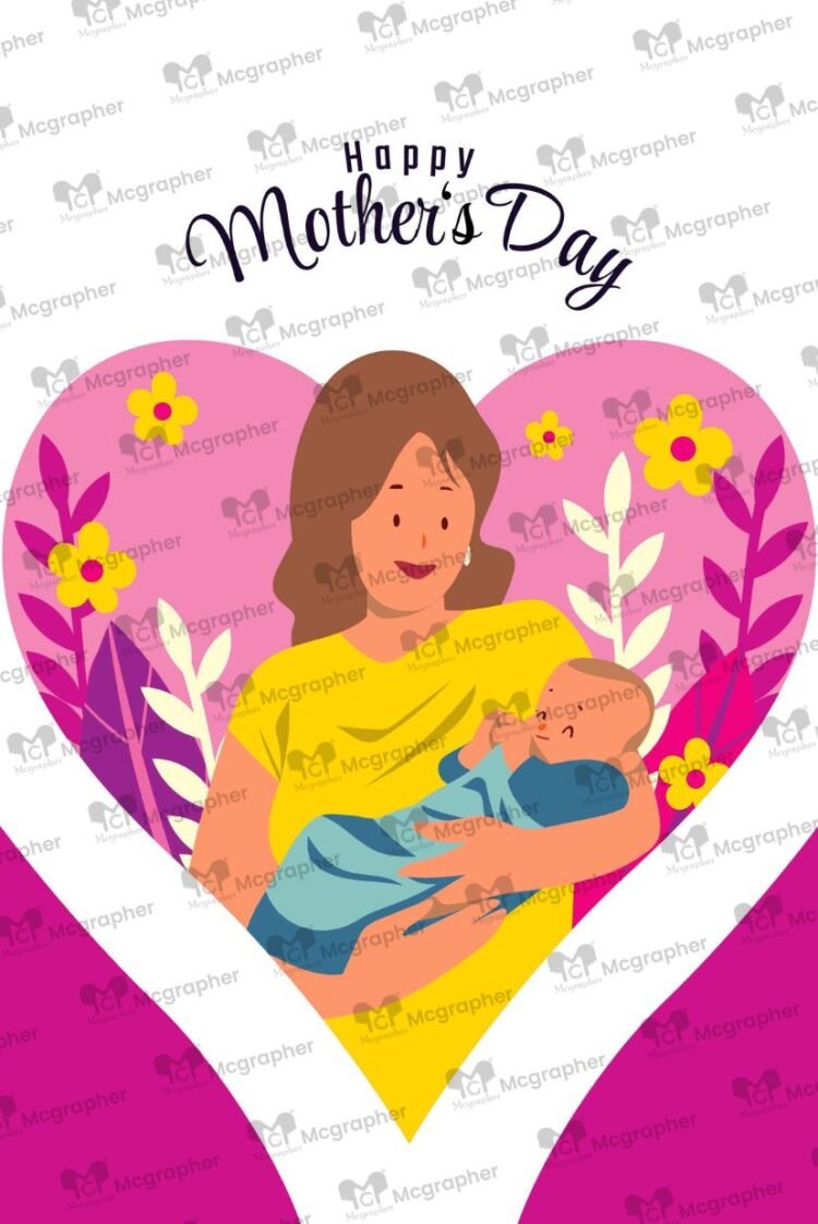 Happy Mothers Day Celebrating Vector Illustration
